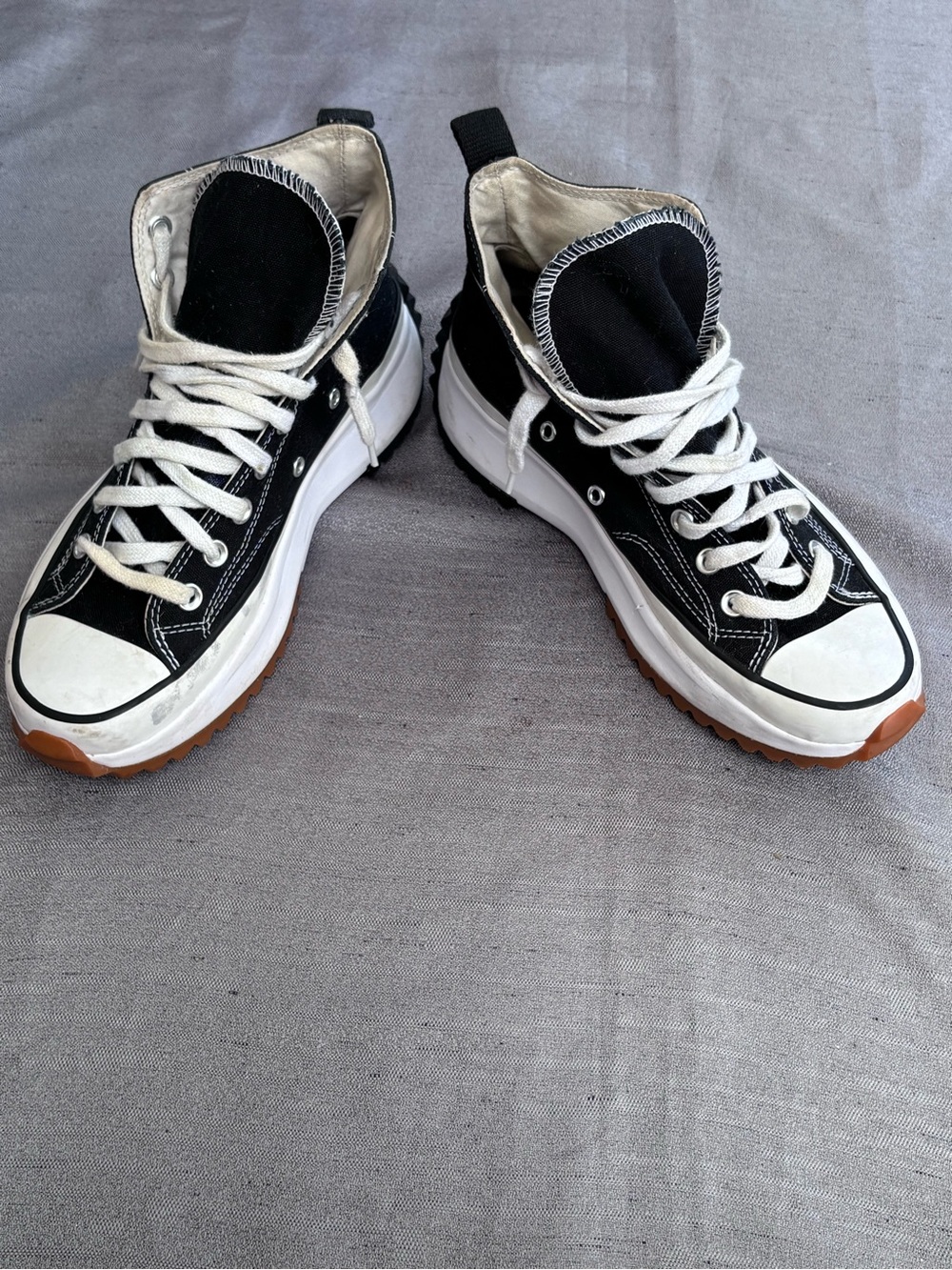 Converse Run Star Hike Platform Black High-Top Sneakers with White Accents